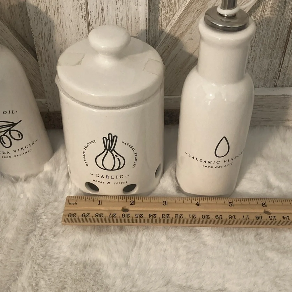 Target BP Ceramic Garlic Keeper and Ceramic Oil & Vinegar